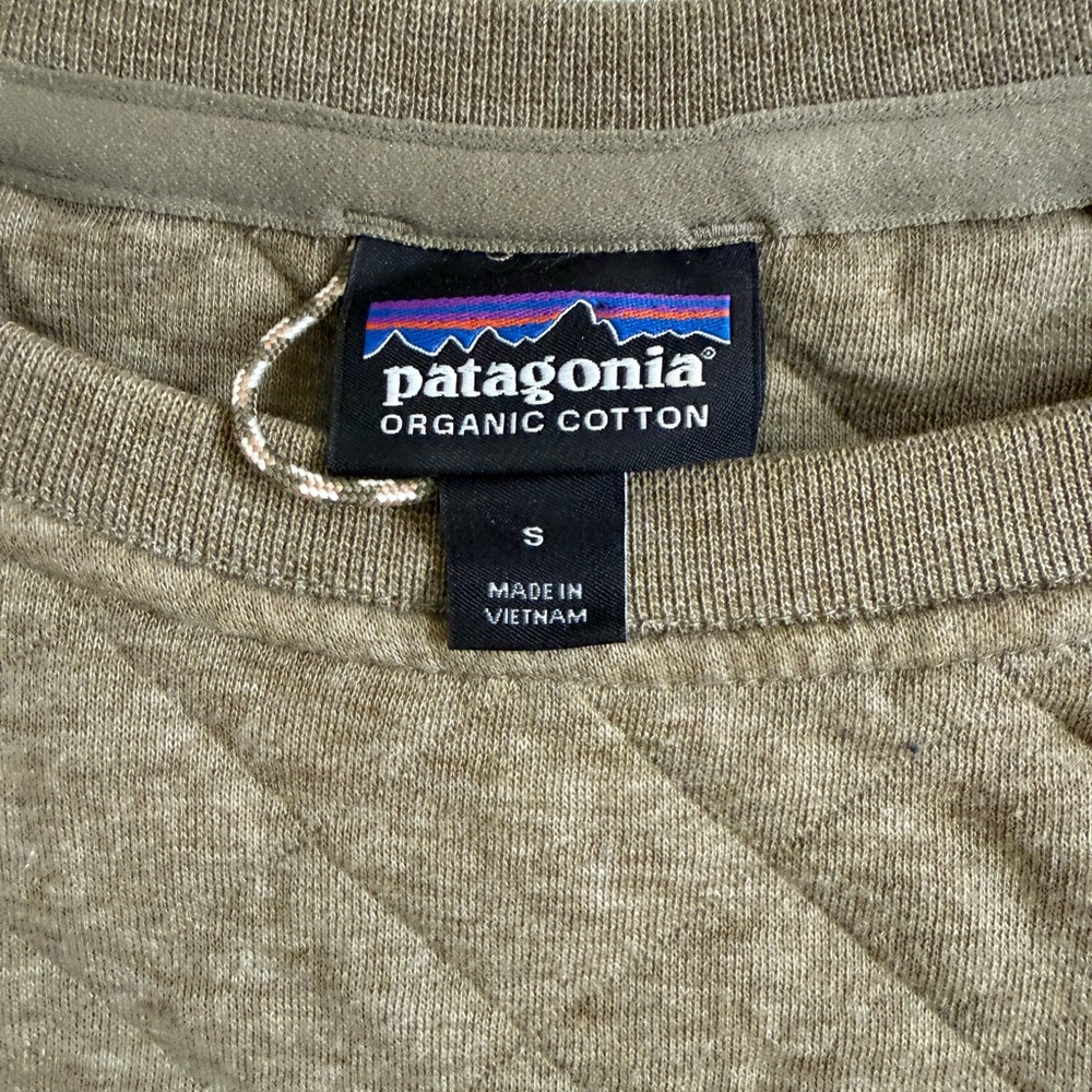Patagonia Organic Cotton Quilted Knit Sweater Sweatshirt Top Sweat Shirt Soft - Picture 5 of 7